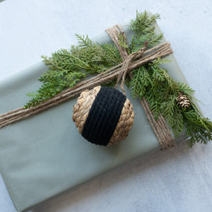 Black Stripe Rope Ornament