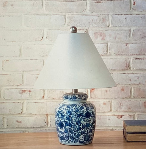 Blue Floral Ceramic Lamp
