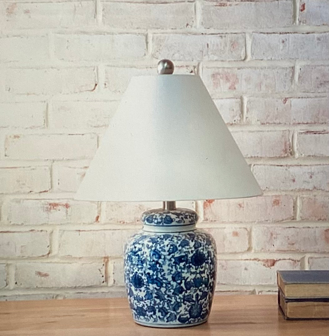 Blue Floral Ceramic Lamp
