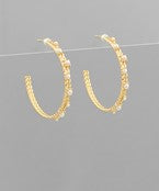 Braided Pearl Hoop Earrings