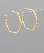 Hexagon Hoop Earrings