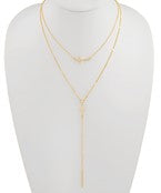 Cross Layered Y-Chain Necklace