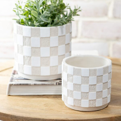 Weave Pattern Planters S/2