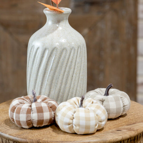 Mini Plaid Pumpkins in Box