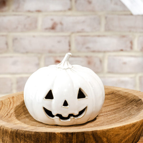Ceramic Jack-O-Lantern- Wide