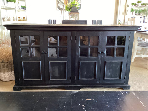 Glass Door Console - Black