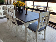 Load image into Gallery viewer, 7FT White Table w/4 Chairs &amp; Bench