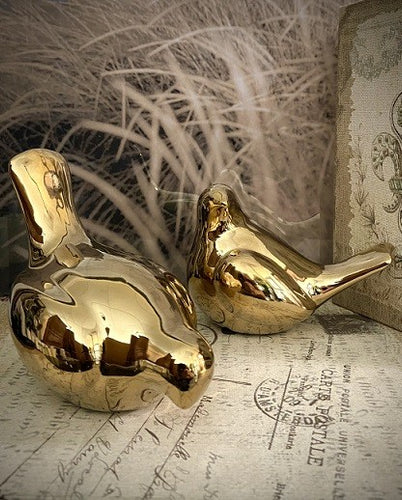 Gold Ceramic Birds (Set of 2)