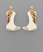 Animal Print Boot Earrings