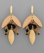 Animal Print Leaf Earrings