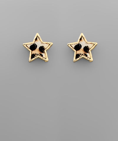 Leopard Star Studs