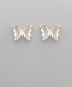 Glass Butterfly Studs