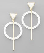 Load image into Gallery viewer, Triangle and Circle Bar Earrings