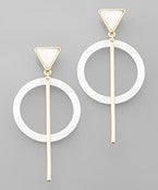 Triangle and Circle Bar Earrings