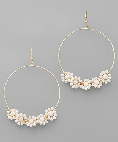 Flower Hoop Earrings