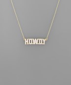 White "Howdy" Necklace
