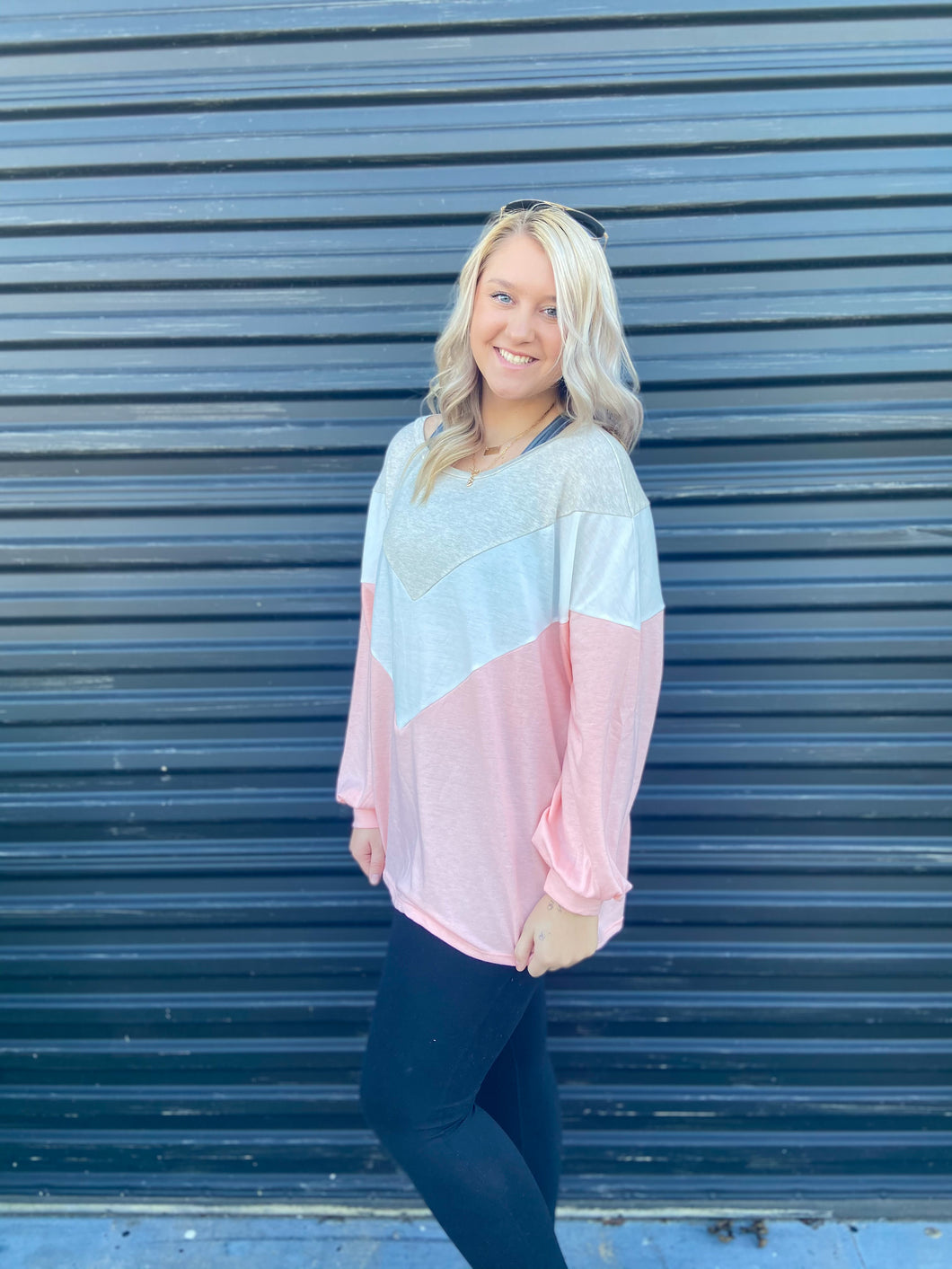 Blush Colorblock Sweatshirt