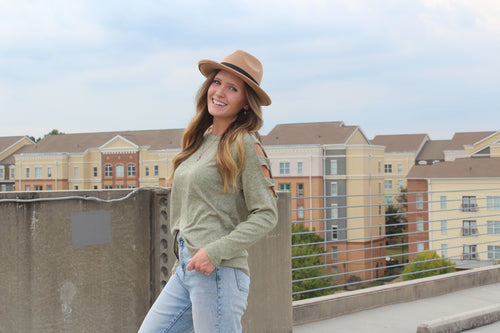 Sage Top w/ Sleeve Details