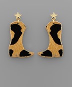Load image into Gallery viewer, Animal Print Boot Earrings
