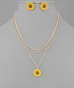 Sunflower Layer Necklace