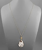 Teardrop Cowhide Necklace