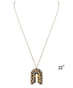 Load image into Gallery viewer, Animal Print &amp; Tortoise Arch Necklace
