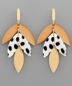 Animal Print Leaf Earrings