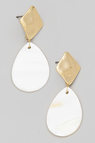 Teardrop Disk Earrings