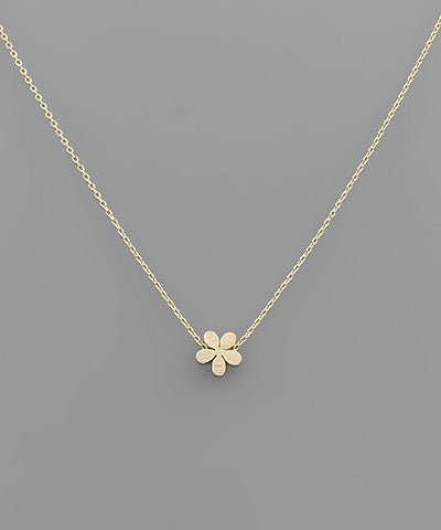 Brushed Flower Necklace