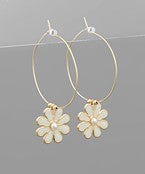 Flower & Circle Earrings