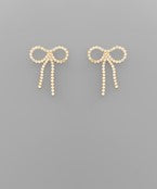 Rhinestone Ribbon Earrings