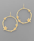 Flower/Branch Circle Earrings