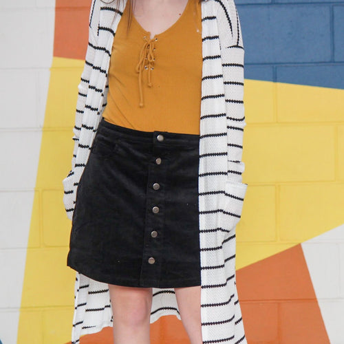 Black Button Skirt