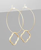Load image into Gallery viewer, Clover Circle Earrings