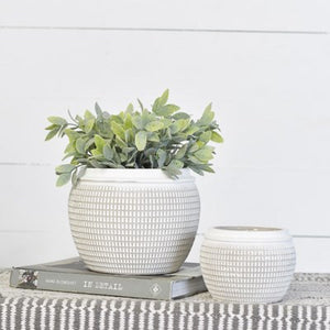 S/2 Grey Dot Pots