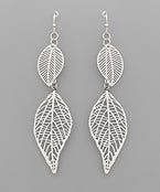 Load image into Gallery viewer, Filigree Leaf Earrings