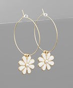 Flower & Circle Earrings