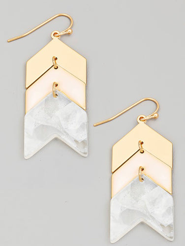 Chevron Dangle Drop Earrings