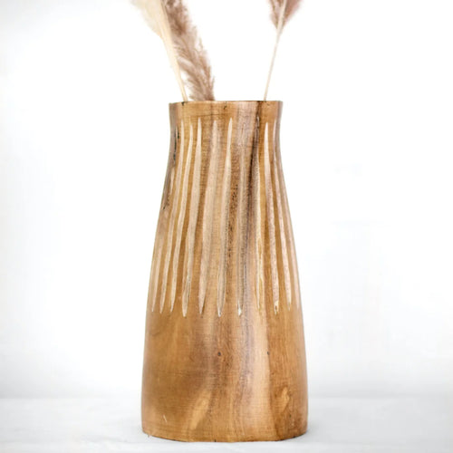 Carved Wood Vase